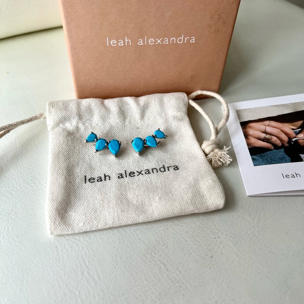 Leah Alexandra turquoise climbers earrings
